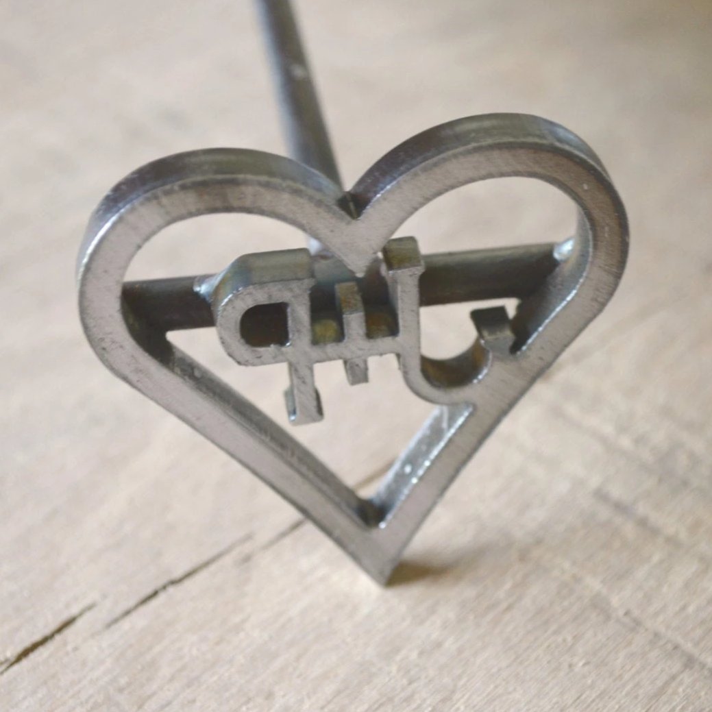 Heart Brander with Initials Inside The Welded Keller