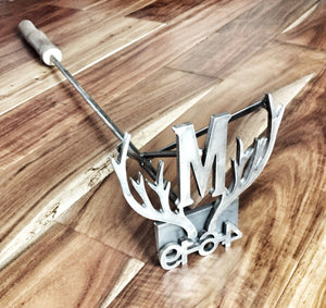 Antler Branding Iron with Initial and Date