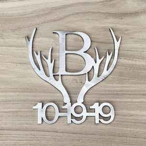 Antler Branding Iron with Initial and Date