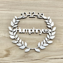 Load image into Gallery viewer, Wreath Branding Iron with Name and Date