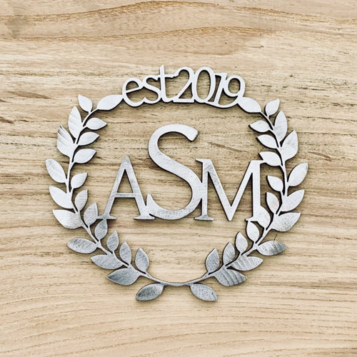 Wreath Branding Iron with Monogram