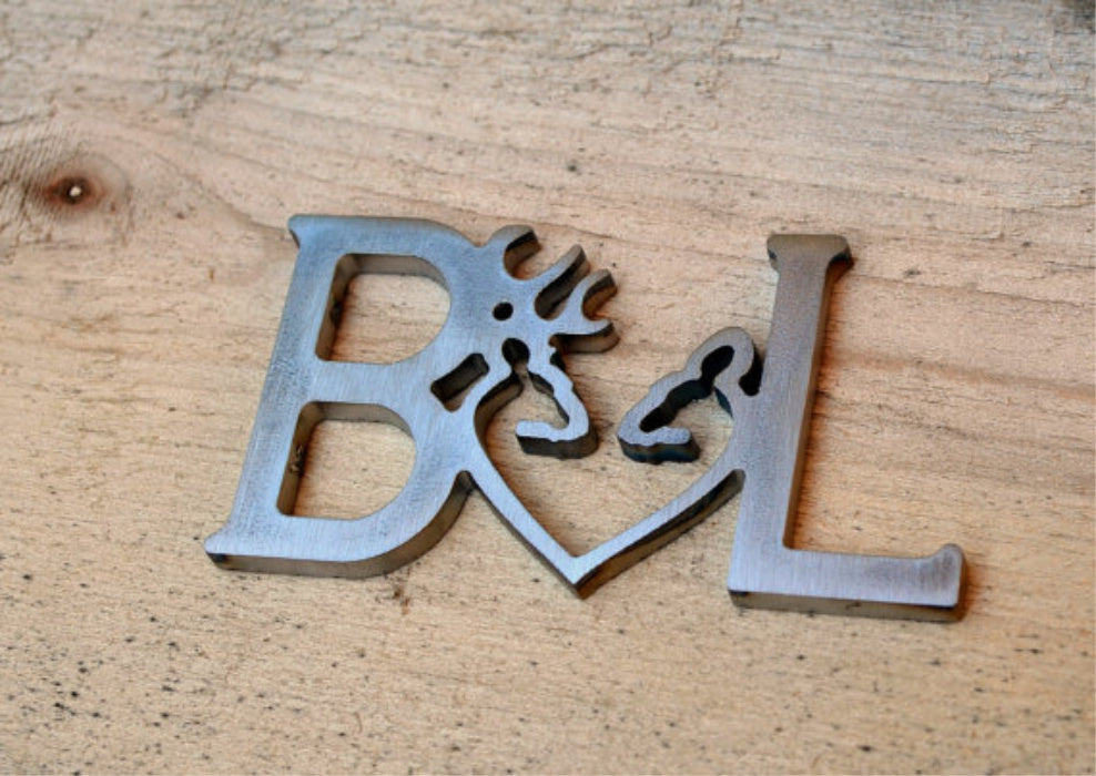 Initial and Deer Branding Iron