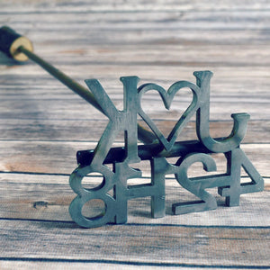 wedding branding iron with initials and date