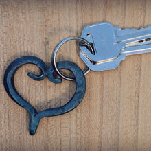 Load image into Gallery viewer, Hand Forged Heart, Blacksmith Heart, Key Chain